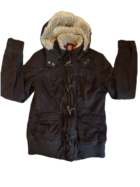 Abercrombie & Fitch Jackets & Blazers - Vintage Y2K Abercrombie & Fitch Women’s Faux Fur Lined Hood Bomber Jacket Large